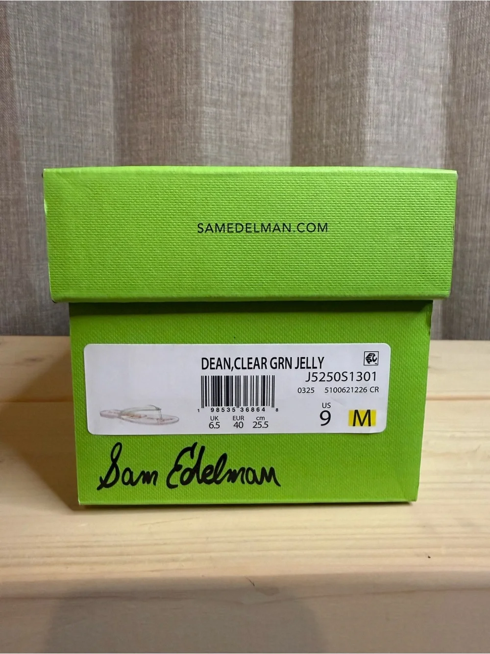 Sam Edelman Dean Clear Green Jelly Thong Flat Sandals Size 9 New